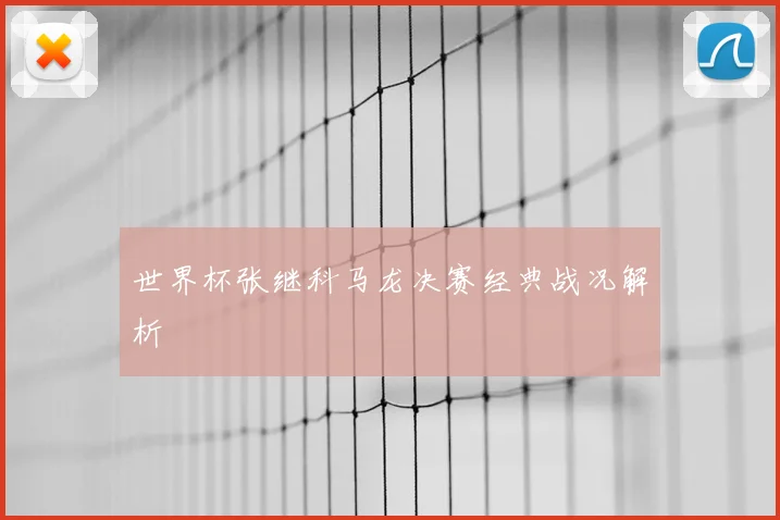 世界杯张继科马龙决赛经典战况解析